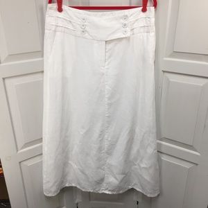 David Brooks White Linen Skirt